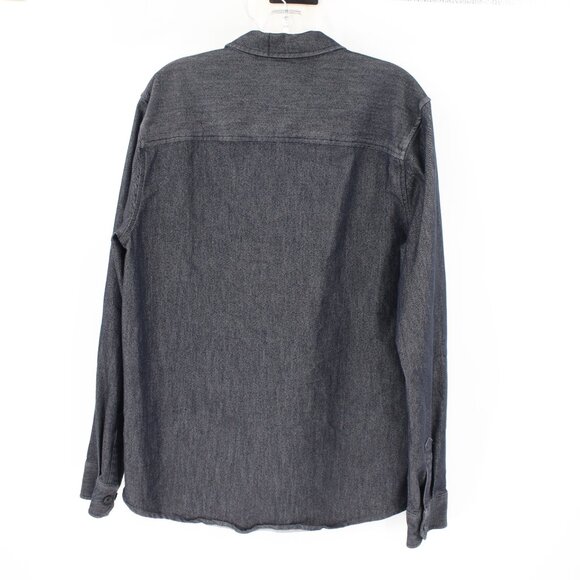 BYLT shirt mens large Tech Denim Long Sleeve Button Down Shirt Indigo overshirt - Picture 6 of 10